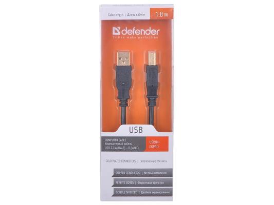 Кабель USB 2.0 AM/BM 1.8m с ферритовыми кольцами, позол конт, Defender