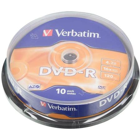 Диски DVD-R 4.7Gb Verbatim 16х  10 шт  Cake Box  <43523