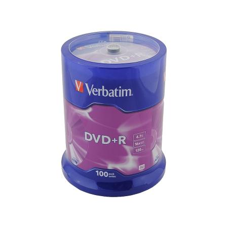 Диски DVD+R 4.7Gb Verbatim 16x  100 шт  Cake Box  <43551