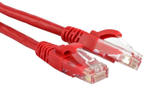 Патч-корд RJ45 - RJ45, 4 пары, UTP, категория 6, 0.5 м, красный, LSZH, LANMASTER LAN-PC45/U6-0.5-RD