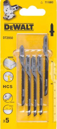 Пилки для лобзика DeWALT DT2050-QZ  по дереву HCS T 119 BO, 5шт.