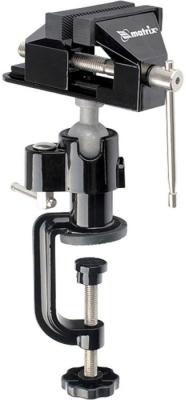 Тиски настольные MATRIX 18508  многофункциональные, смен.насадка-хомут для дрели, шарнирный механизм