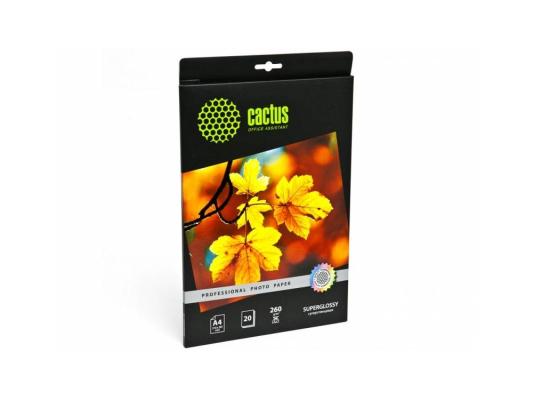 Бумага Cactus CS-HGA426020 Professional А4 260г/кв.м суперглянцевая 20л