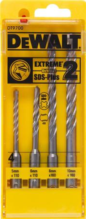 Набор буров DeWALT DT9700-QZ  SDS+ EXTREME2 в пластиковой кассете, 4шт.