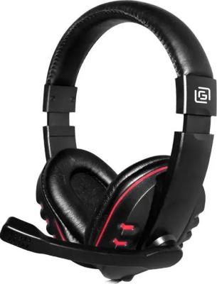 Наушники с микрофоном Oklick HS-L380G черный/красный 1.8м мониторы оголовье (JD-032)