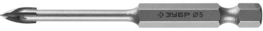 Сверло по кафелю, керамике, стеклу, с четырьмя режущими лезвиями, шестигранный хвостовик, 5 мм, ЗУБР "ПРОФЕССИОНАЛ" 29845-05