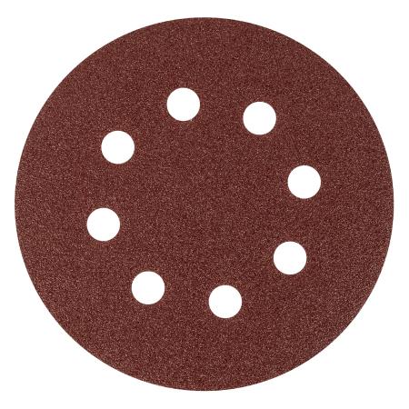 Круг абразивный на ворсовой подложке под "липучку", перфорированный, P 60, 125 мм, 5 шт.// Matrix