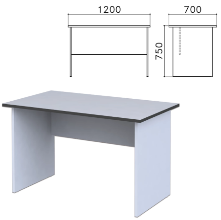 Стол письменный "Монолит", 1200х700х750 мм, цвет серый, СМ1.11