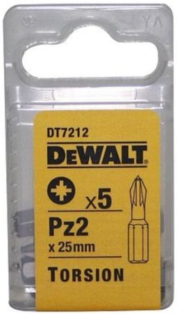 Бита DeWALT DT7212-QZ  Torsion для шурупов со шлицем Pozidriv, Pz2x25мм, 5шт.