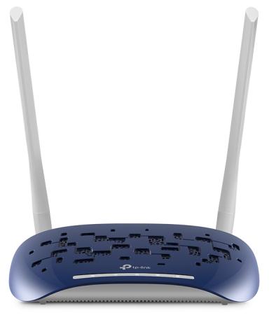Беспроводной маршрутизатор ADSL TP-LINK TD-W9960 802.11bgn 300Mbps 2.4 ГГц 4xLAN синий серый