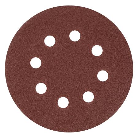 Круг абразивный на ворсовой подложке под "липучку", перфорированный, P 120, 125 мм, 5 шт.// Matrix
