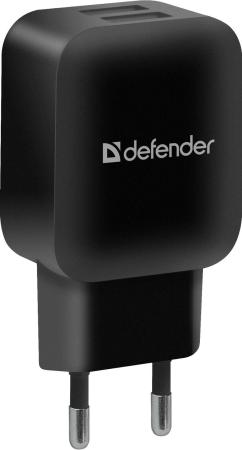 Defender Сетевой адаптер 2xUSB, 5V/2.1А, черный, пакет (EPA-13) (83840)