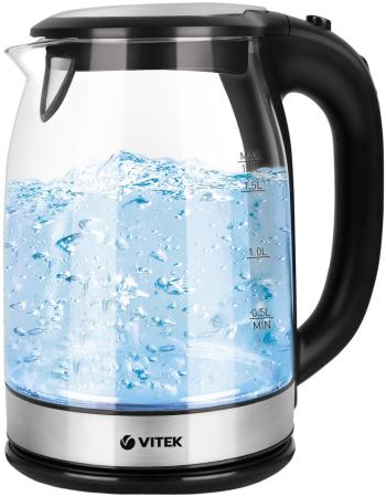 7095-VT(TR) Чайник VITEK Мощность 2200 вт.Объем 1,8 л.Материал корпуса термостойкое стекло.