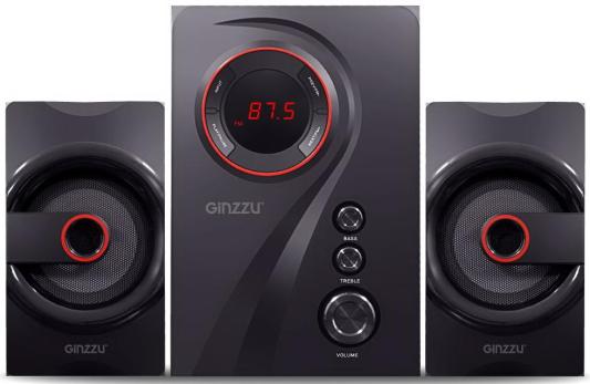Ginzzu GM-406 2.1 с Bluetooth, выходная мощность 20Вт + 2х10Вт, аудиоплеер USB-flash, SD-card, FM-радио, пульт ДУ - 21 кнопка, стерео вход (2RCA), эквалайзер (обыч