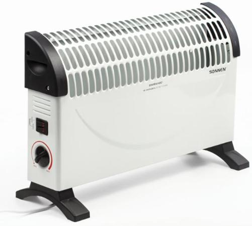 Обогреватель-конвектор SONNEN Y-02S, 1500 Вт, 3 режима работы, белый/черный, 453494