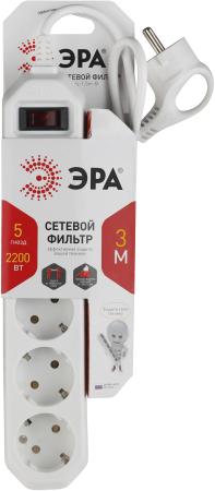 Сетевой фильтр Эра USF-5es-3m-W 5 розеток 3 м