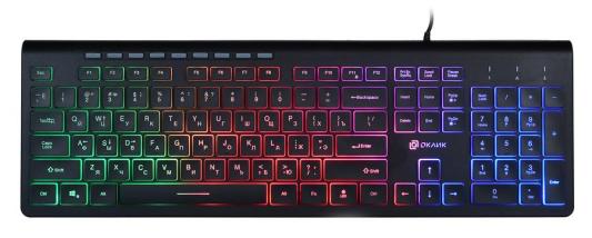Клавиатура проводная Oklick 490ML USB черный