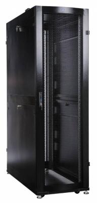ЦМО! Шкаф серверный ПРОФ напольный 48U (600x1200) дверь перфорированная 2 шт., цвет черный, в сборе (ШТК-СП-48.6.12-44АА-9005)