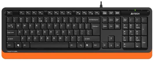 Клавиатура проводная A4TECH Fstyler FK10 USB черный оранжевый