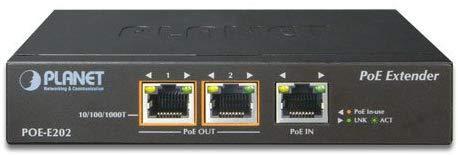 1-Port 802.3at PoE+ to 2-Port 802.3af/at Gigabit PoE Extender