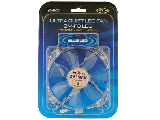 Вентилятор Zalman ZM-F3BL (120мм, синяя подсветка, 1000-1800 об/мин, скольжения)