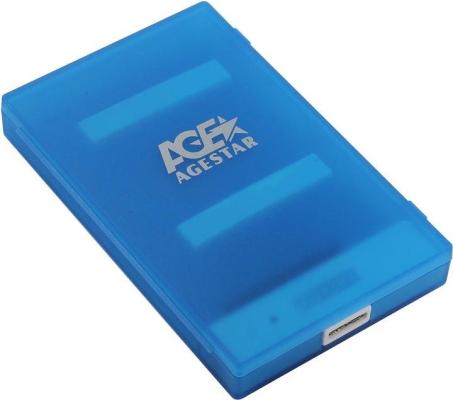 Внешний контейнер для HDD 2.5" SATA AgeStar 3UBCP1-6G USB3.0 пластик синий