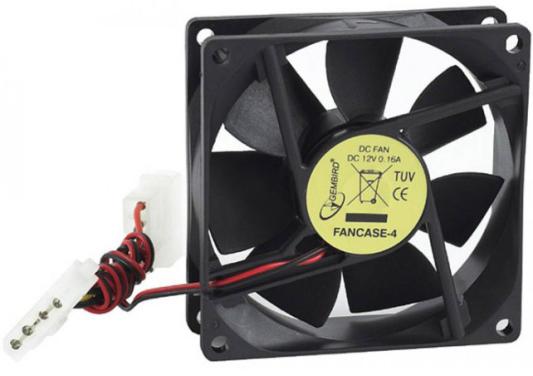 Вентилятор для корпуса Gembird 80x80x25mm разъем 4 pin Molex, FANCASE-4