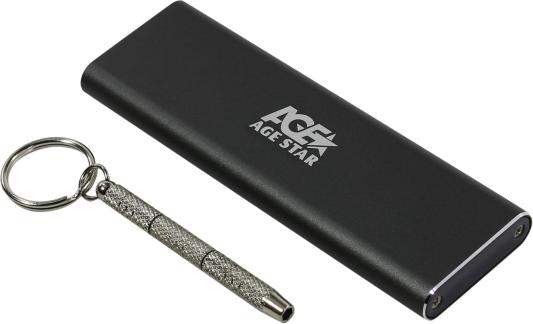 Внешний корпус SSD AgeStar 3UBNF2C m2 NGFF 2280 B-Key USB 3.1 алюминий черный