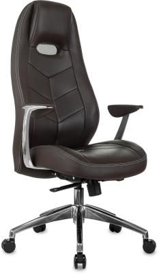 Кресло Buro Zen/Brown коричневый кожа алюминий