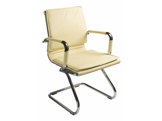 Кресло Buro CH-993-Low-V/Ivory низкая спинка слоновая кость искусственная кожа полозья хром