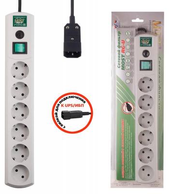 Сетевой фильтр MOST Real RG-U 6 розеток 3 м белый