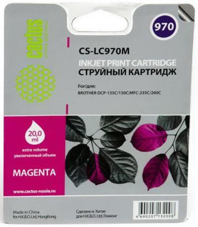 Картридж струйный Cactus CS-LC970M пурпурный для Brother MFC-260c/235c/DCP-150c/135c (20мл)
