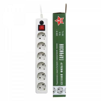 Сетевой фильтр Gembird EHW-0 6 розеток 0.5 м белый