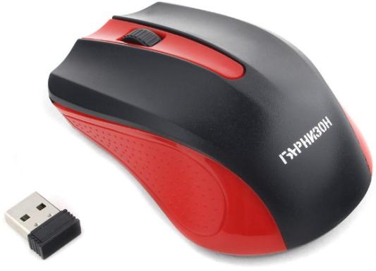 Мышь беспроводная Гарнизон GMW-430R чёрный красный USB + радиоканал
