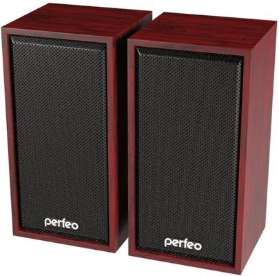 Perfeo колонки "CABINET" 2.0, мощность 2х3 Вт (RMS), махагон, USB