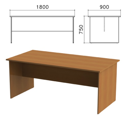 Стол для переговоров "Монолит", 1800х900х750 мм, цвет орех гварнери, СМ18.3