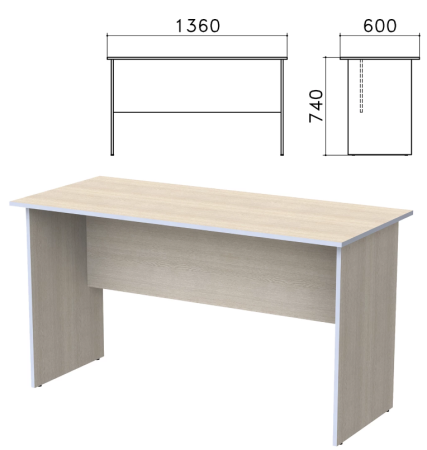Стол письменный "Бюджет", 1360х600х740 мм, дуб шамони светлый, 402661-430