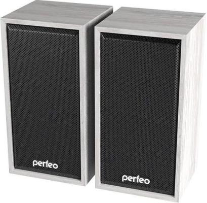 Perfeo колонки "CABINET" 2.0, мощность 2х3 Вт (RMS), белый дуб, USB