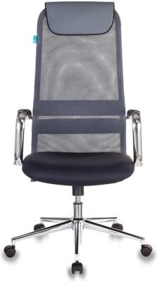 Кресло руководителя Бюрократ KB-9N/DG/TW-12 серый TW-01 TW-11 сетка крестовина хром