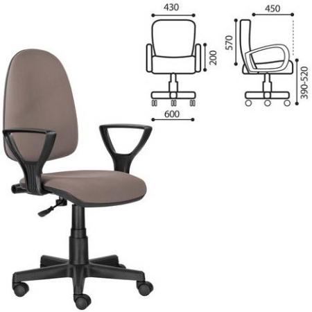 Кресло BRABIX Prestige Ergo MG-311, регулируемая эргономичная спинка, ткань, бежевое