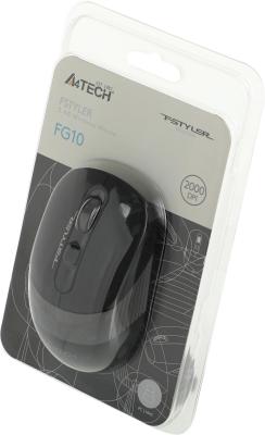 Мышь беспроводная A4TECH FG10 GREY чёрный серый USB