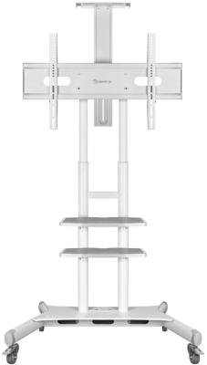 Мобильная стойка ONKRON на 1 ТВ/ 55-80" от 200х200 до 800х500, макс нагр 90,9кг, портретная/альбомная ориентация, высота 1050-1650мм, белая