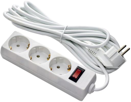 Exegate EX279346RUS Удлинитель ExeGate EC-3-1.8W (3 розетки, 1.8м, евровилка, белый)