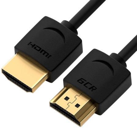 Greenconnect Кабель SLIM 3.0m HDMI 2.0, черный Slim, OD3.8mm, HDR 4:2:2, Ultra HD, 4K 60 fps 60Hz, 3D, AUDIO, 18.0 Гбит/с, 32/32 AWG, GCR-51597