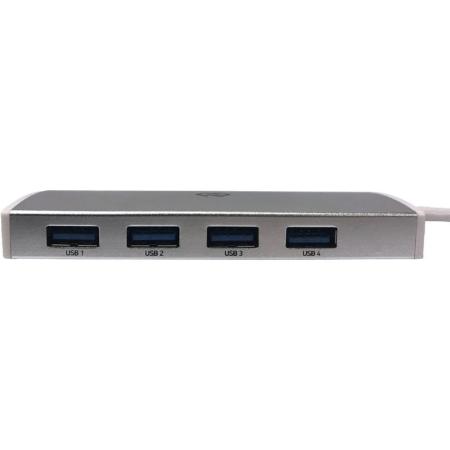 Разветвитель USB Type-C Digma HUB-4U3.0-UC-S 4 х USB 3.0 серебристый