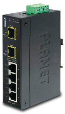 IP30 Industrial 4-Port 10/100/1000T + 2-Port 100/1000X SFP Gigabit Switch (-40 to 75 degree C)