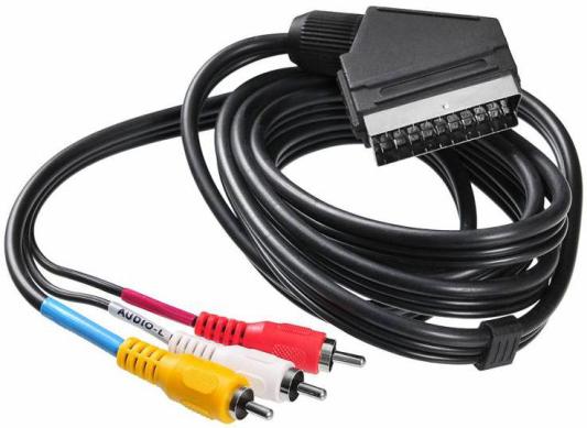 Кабель соединительный 2м Buro SCART-3xRCA черный BSC005-2 817210