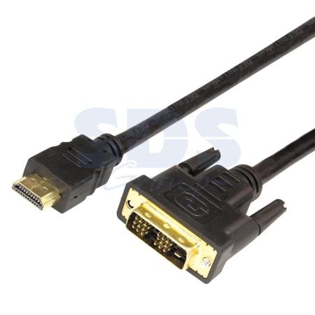 Шнур  HDMI - DVI-D  gold  2М  с фильтрами  REXANT 10шт