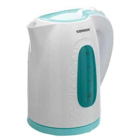 Чайник электрический Sonnen KT-2016 2200 Вт белый голубой 2 л пластик
