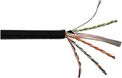 Кабель информационный Lanmaster LAN-6EUTP-OUT кат.6 U/UTP не экранированный 4X2X23AWG PE 305м черный